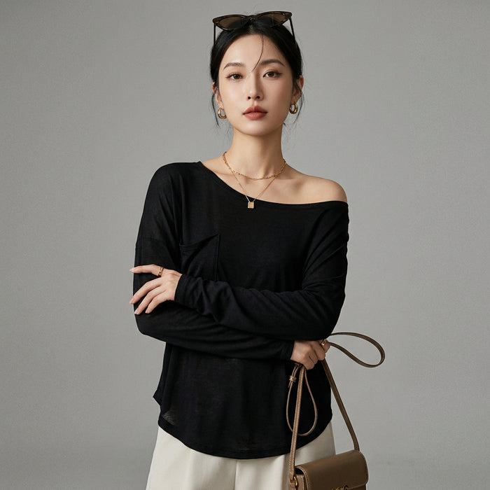 T-Shirt léger épaule dénudée femme - Koreanxwear - Taille S