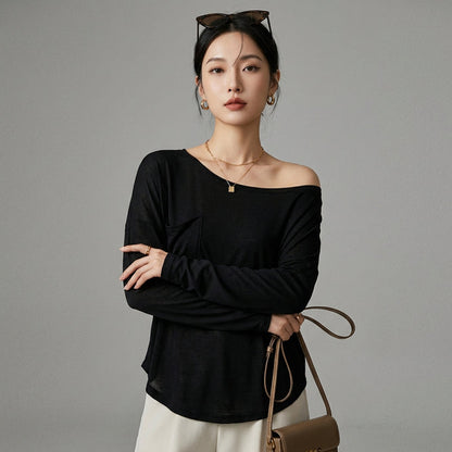 T-Shirt léger épaule dénudée femme - Koreanxwear - Taille S