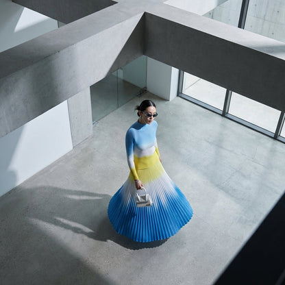 Ensemble jupe longue et top plissé élégant - Mode Coréenne pour femme