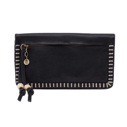 Lumen Continental Whipstitch Wallet - Black