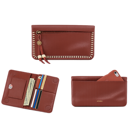 Lumen Continental Whipstitch Wallet - Cocoa Bean