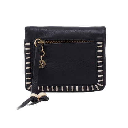 Lumen Mini Whipstitch Wallet - Black