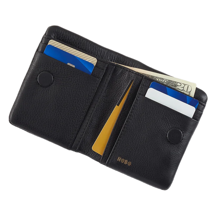 Lumen Mini Whipstitch Wallet - Black
