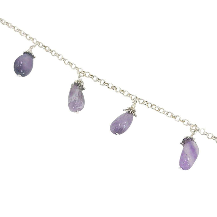 TAM103 $30 - Amethyst Stone Drop Mask Chain