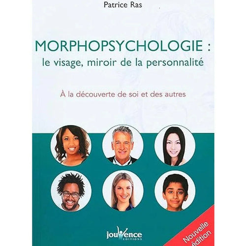 Livre 'Morphopsychologie : Le visage miroir de la personnalité' de Patrice Ras, édition Jouvence. Couverture avec portraits illustrant l'analyse des traits du visage.