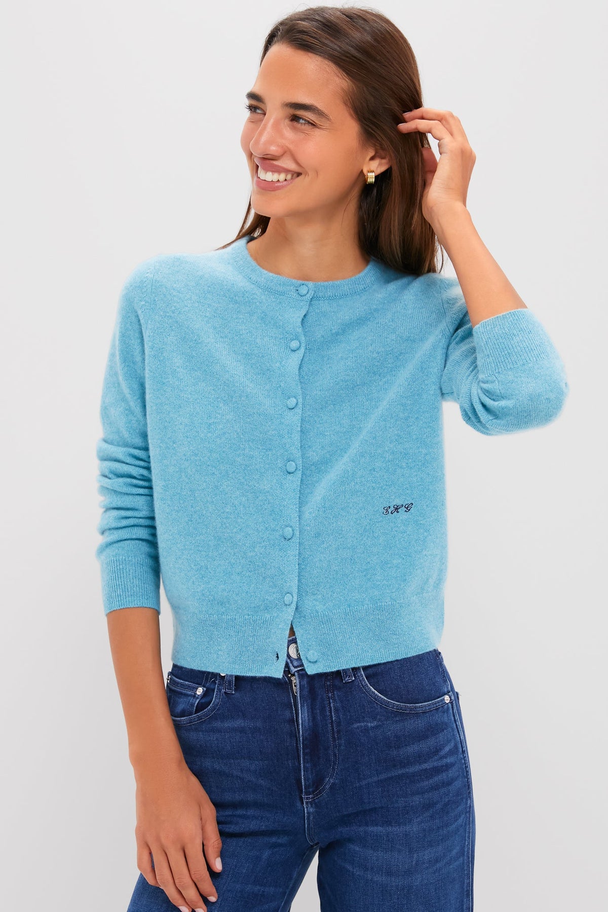 Blue Mist Cashmere Riley Cardigan