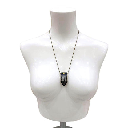 Necklace - Druzy Forest Crystal (Brass) by Fernworks