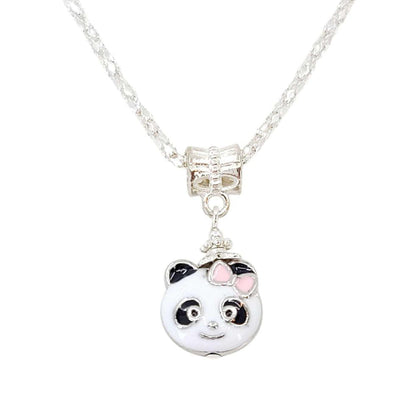 Necklace - Single Panda Pendant (Silver Plate) by Tiny Aloha