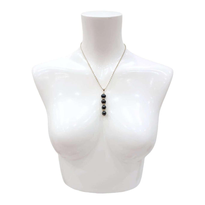 Necklace - Stacked Pearl Pendant (Blueberry) by Tiny Aloha