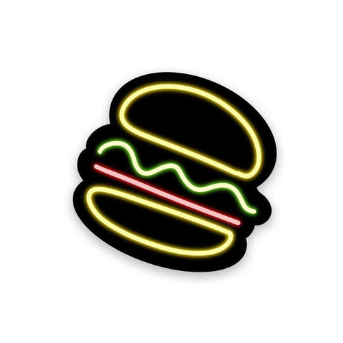 Neon Burger Sticker - Stickers | STICK IT UP