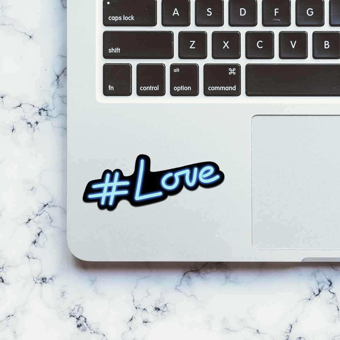 Neon Hashtag love Sticker - Stickers | STICK IT UP