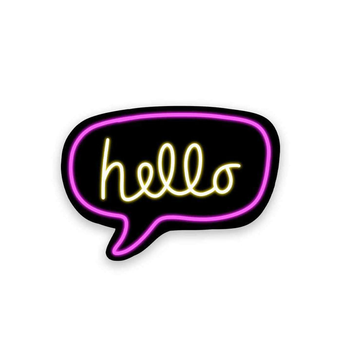 Neon Hello Sticker - Stickers | STICK IT UP