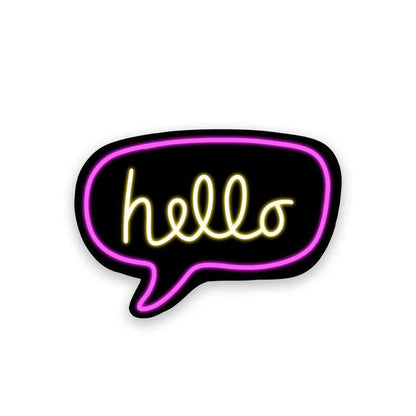 Neon Hello Sticker - Stickers | STICK IT UP