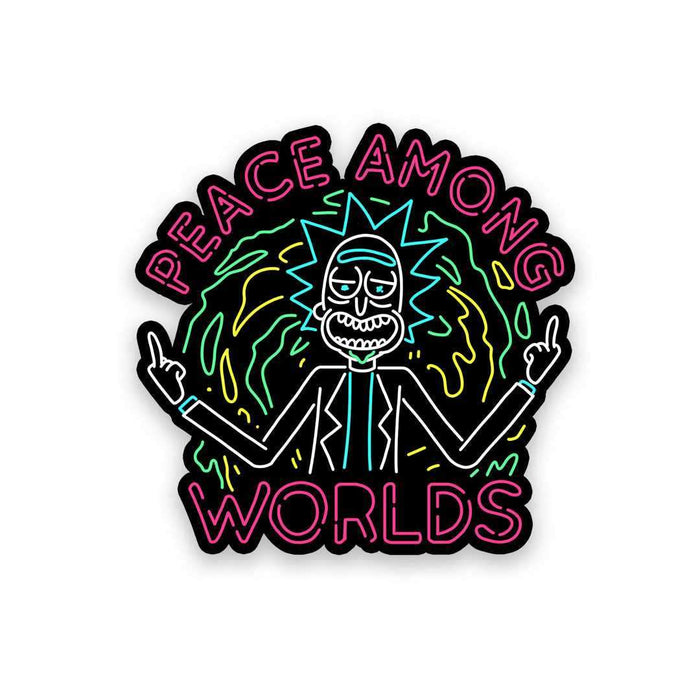 Neon Peace among the world Sticker - Stickers | STICK IT UP