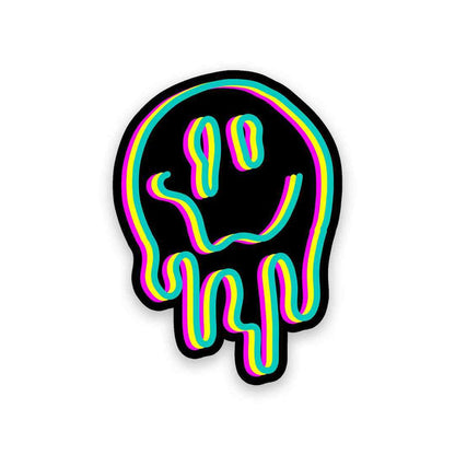 Neon Trippy smile Sticker - Stickers | STICK IT UP