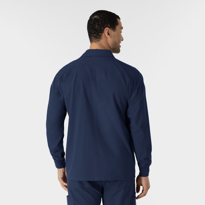 NURTUR Men’s Scrub Shirt Jacket Navy back view