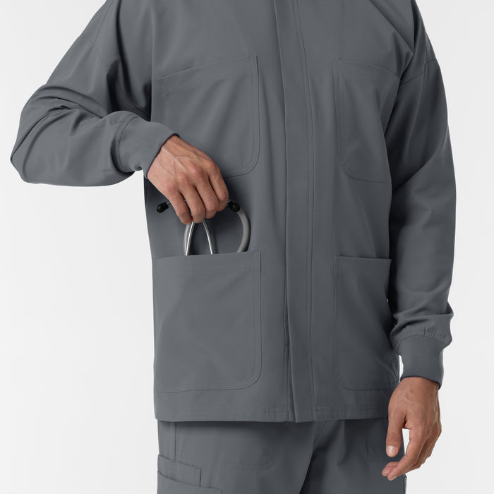 NURTUR Men’s Scrub Shirt Jacket Pewter hemline detail