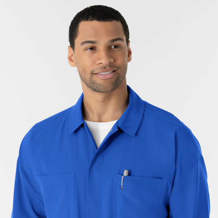 NURTUR Men’s Scrub Shirt Jacket Royal front detail