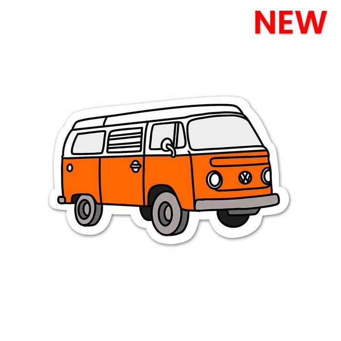 Orange Mini Bus Sticker - Stickers | STICK IT UP
