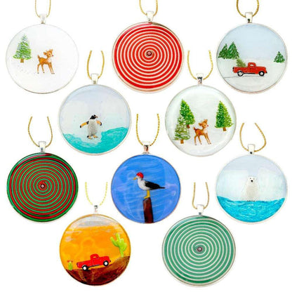 Ornament - Round Resin Collage (Assorted) by XV Studios
