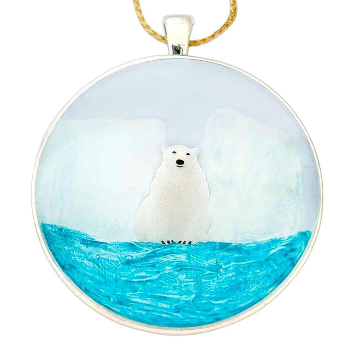 XVX211 $40 - Bear More Water - Round Resin Collage Ornament