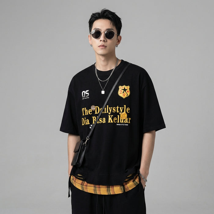 T-shirt oversize streetwear homme noir - Koreanxwear - Taille S