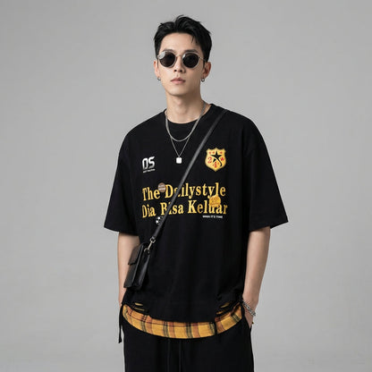 T-shirt oversize streetwear homme noir - Koreanxwear - Taille S