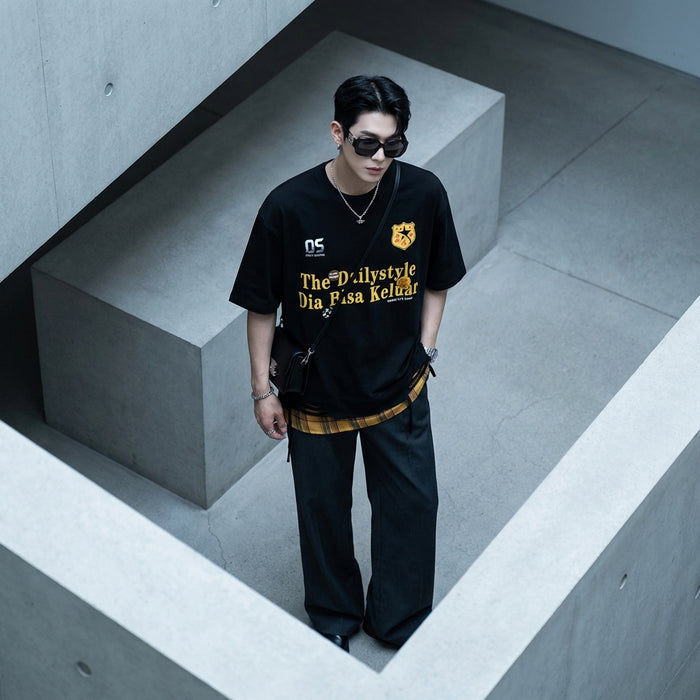 T-shirt oversize streetwear homme noir - Koreanxwear