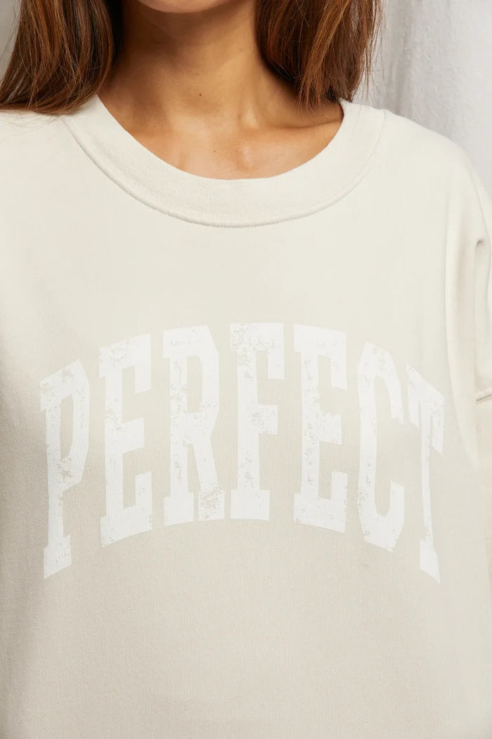 PERFECT French Terry Crewneck-Sugar