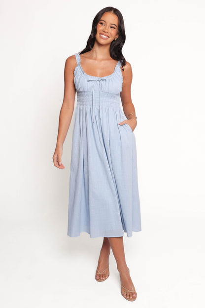 Auguste Midi Dress - Pale Blue