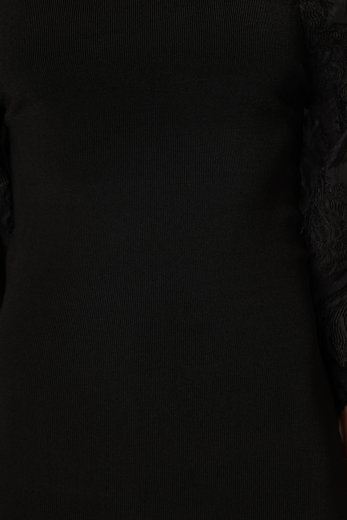 Dolly Puff Sleeve Midi Dress - Black