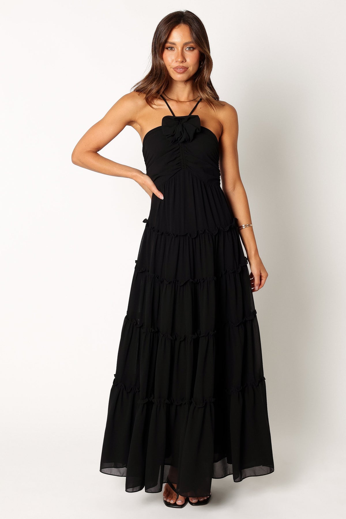 Dottie Halterneck Maxi Dress - Black