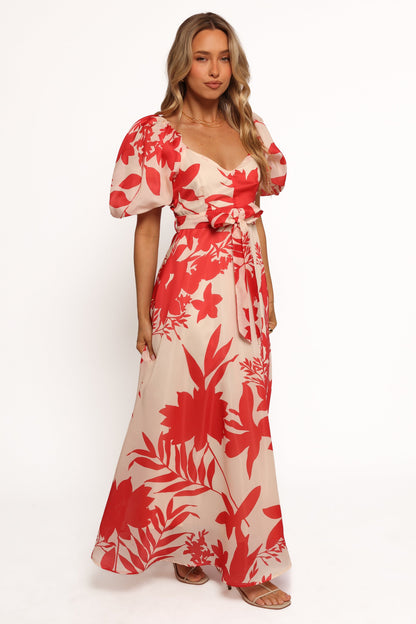 Ellery Midi Dress - Red Floral