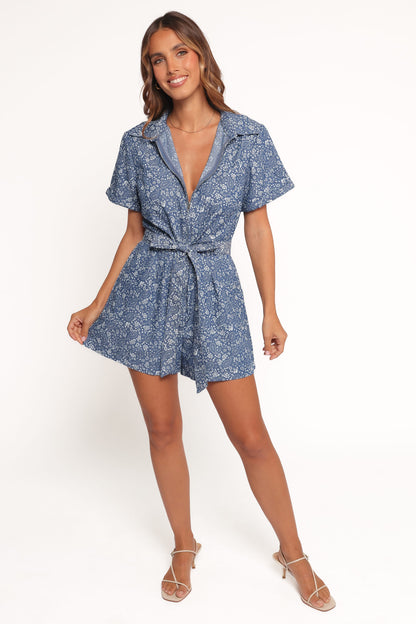 Adela Romper - Chambray