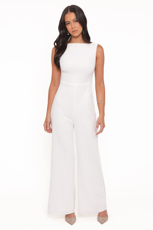 Brenda Lace Back Jumpsuit - White