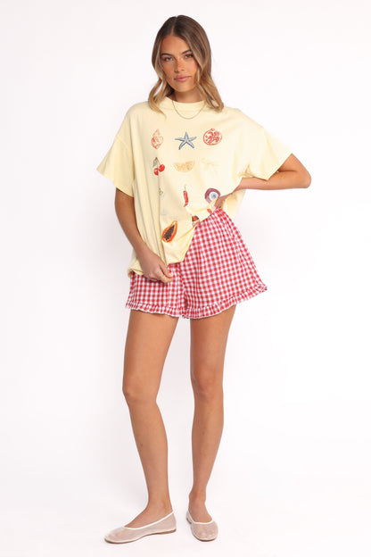 Daphne Short Set - Yellow Red Gingham