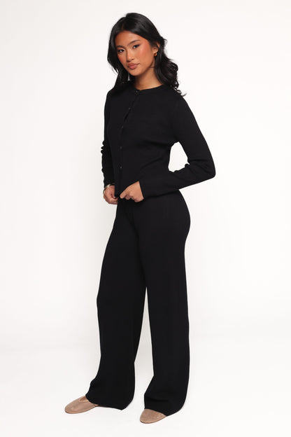 Elliot Knitted Pant Set - Black