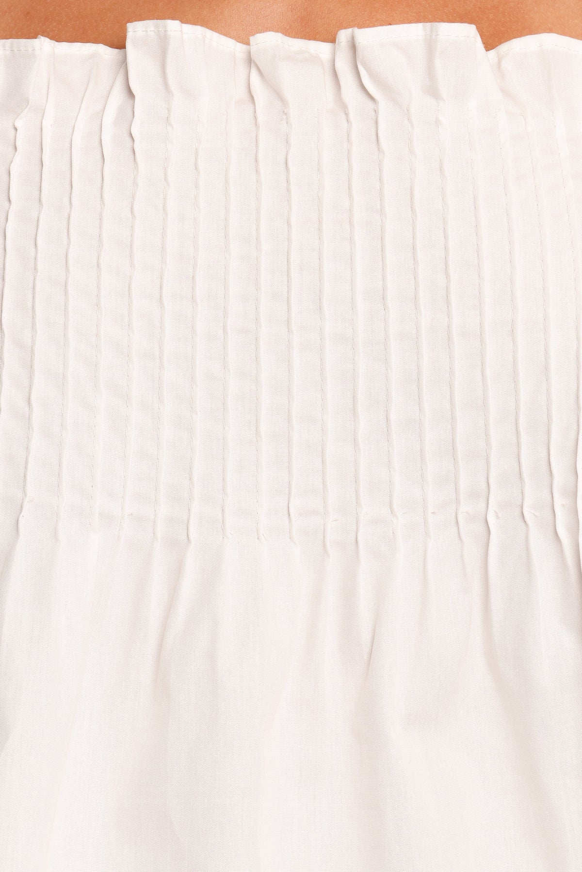 Carson Pleated Top - White