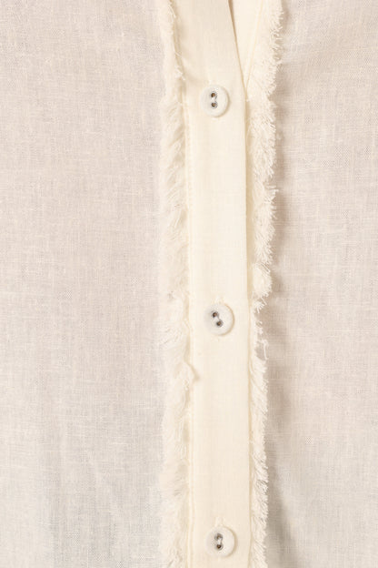 Dylan Long Sleeve Button Up Top - White