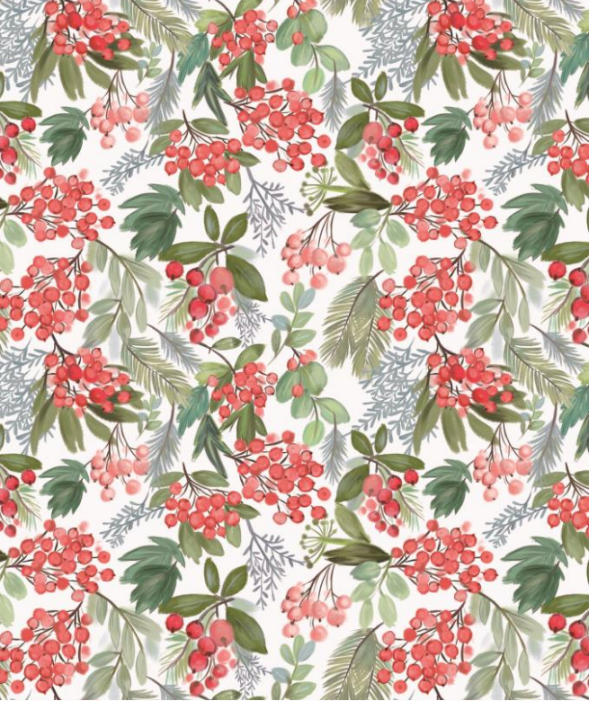 Pine and Holly Wrapping Paper