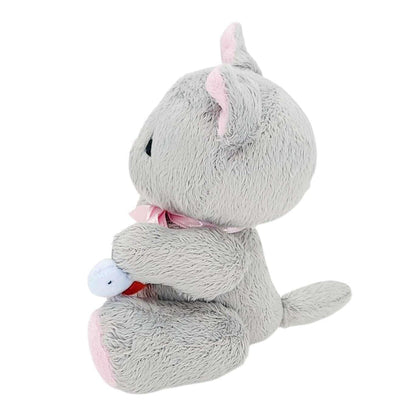 Plush - Gray Cat with Fish by Frank and Bubby