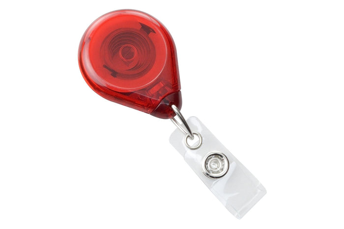 Premium Badge Reel with Clear Vinyl Strap and Swivel Spring Clip, Qty = 25