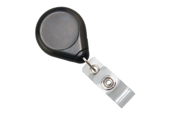 Premium Badge Reel with Clear Vinyl Strap and Swivel Spring Clip, Qty = 25
