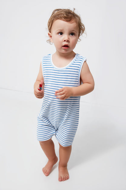 Blue Terry Sleeveless Play Overall