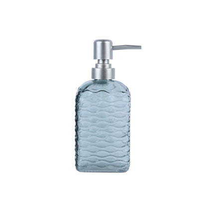 Quilted Glass Soap Dispenser with Pump - Sage