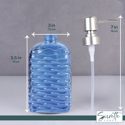Quilted Glass Soap Dispenser with Pump - Sage