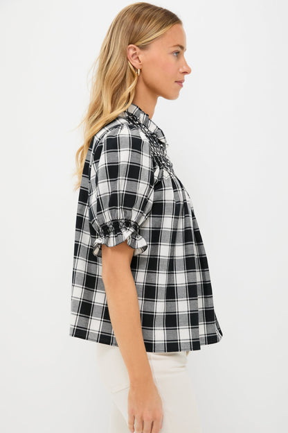 Black and White Arena Flannel Milvia Blouse