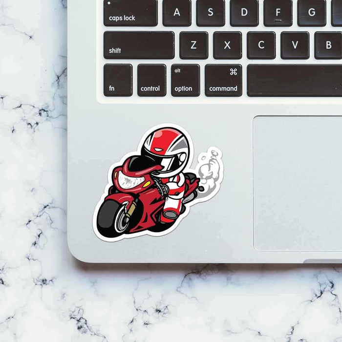 Red Bike Racer Sticker - Stickers | STICK IT UP