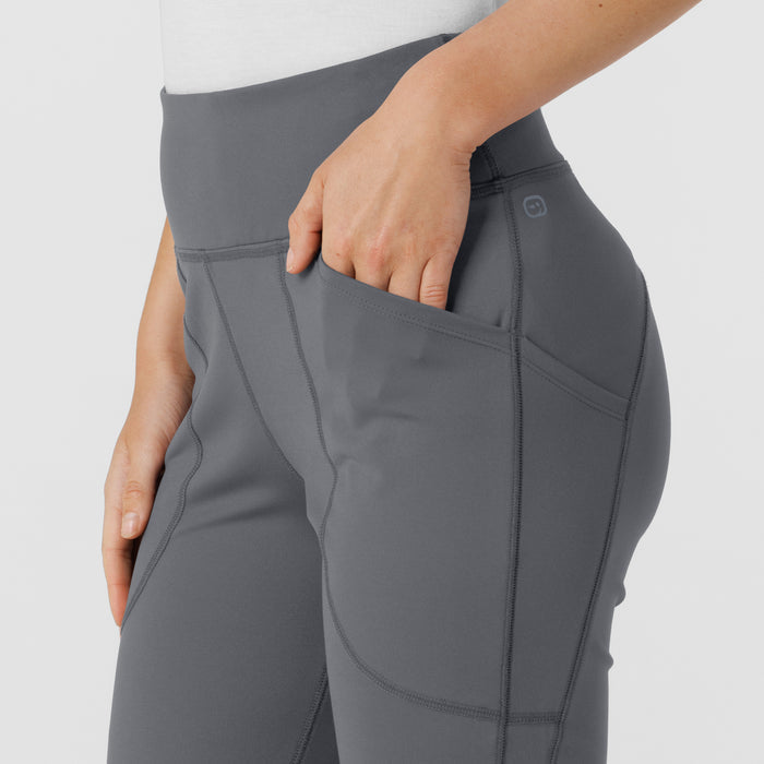 RENEW Knit Women's Yoga Scrub Pant Pewter side detail 2