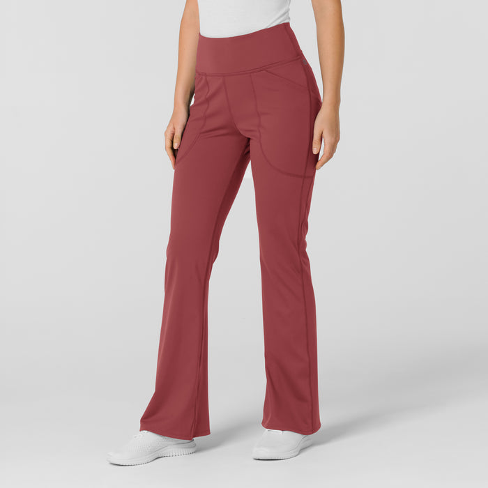 RENEW Knit Women's Flare Yoga Scrub Pant Ruby side view
